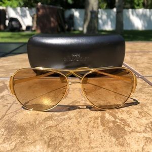 Coach Gold Women’s Aviator Sunglasses